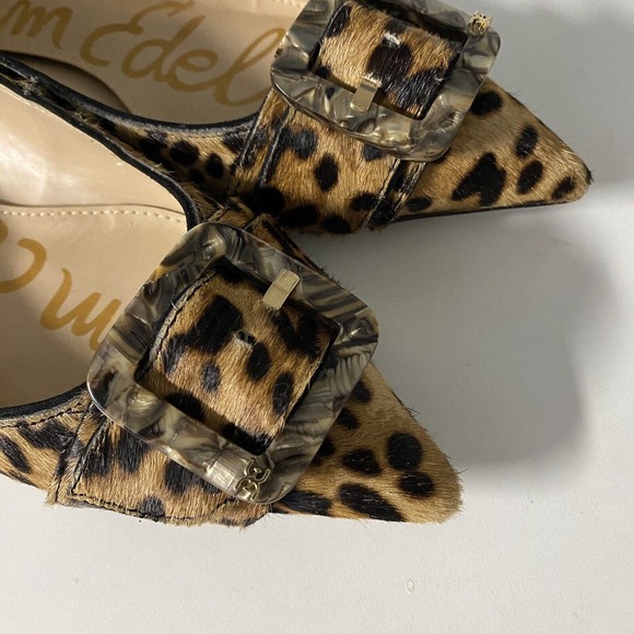 Sam Edelman Sonja Ballet Flat Brown Leopard Animal Calf Hair Leather Buc… - Picture 3 of 8